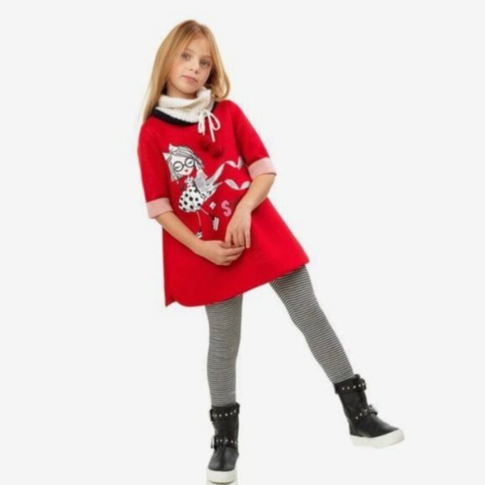 NWT Rare Simonetta  Girls Strike a Pose Red Dress SZ 12
